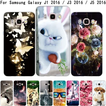 For Samsung Galaxy J1 J3 J5 2016 Tilfælde Dække Blødt TPU Silicium Fundas Coque 3D Shell Poser Til Samsung J1 J3 J5 6 2016 Telefonen Tilfælde