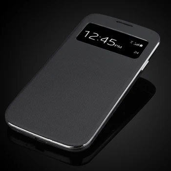For Samsung Galaxy S4 SIV I9500 Batteri Dækslet Nye Vækstdvale Funktion Touch-Skærm i Vinduet Tilfælde Flip Case