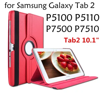 For Samsung Galaxy Tab 2 10.1 tommer P5100 P5110 P7500 P7510 Fane2 Tablet Tilfælde 360 Roterende Beslag Flip Læder Cover
