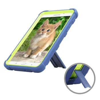 For Samsung Galaxy Tab 7.0 SM-T280, T285 Robust Rustning Tablet, Cover Kids Baby Safe Stødsikkert Silikone+PC-taske m/Støtteben