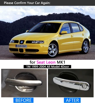 For Seat Leon MK1 1999-2004 1M Luksuriøse Krom Håndtag Dække Trim-Sæt 2000 2001 2002 2003 Bil Tilbehør Klistermærker Bil Styling