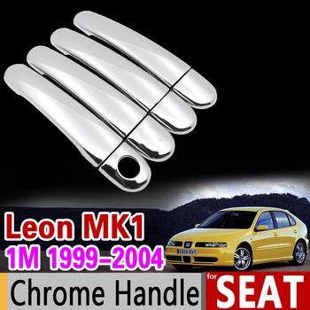 For Seat Leon MK1 1999-2004 1M Luksuriøse Krom Håndtag Dække Trim-Sæt 2000 2001 2002 2003 Bil Tilbehør Klistermærker Bil Styling