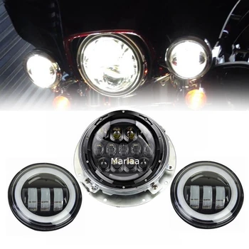For Touring Electra Glide Road King Harley Daymaker 7inch LED Forlygte Projektor & 4.5 tommer Passerer Lygter, tågelygter & Adpter