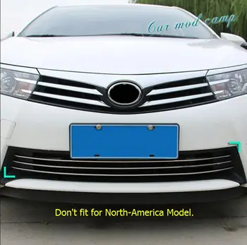 For Toyota Corolla 2016 Sedan (Ikke egnet til brug i Nord-Amerika Model) Rustfrit Forreste Nederste Gitter Gitter Dekoration Trim 3pc