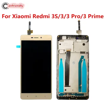 For Xiaomi Redmi 3S LCD Display+Touch Skærm Med Ramme Udskiftning Digitizer Assembly For Xiaomi Redmi 3S 3 S Telefon erstatte lcd -