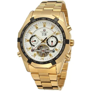 FORSINING Herre Ure Top Luksus Mærke Mænd Tourbillon Watch Automatisk branchen mekanisk Mænd Gold armbåndsur Relogio Masculino