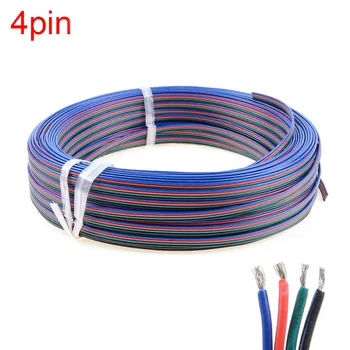 Fortinnet kobber 22AWG led RGB kabel,4-pin RGB-kabel PVC-isolerede ledninger, 22 awg UL2468 strip udvidelse tilslut ledning gratis fragt
