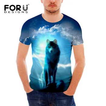 FORUDESIGNS Cool 3d-T-Shirt Herre,Teen Wolf Sommeren Mandlige T-shirt,Korte Ærmer t-shirt til Mænd,Sjove Streetwear t-Shirts til Mænd