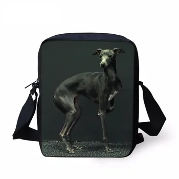 FORUDESIGNS Kawaii Dyr Hund Greyhound Print Drenge Messenger Taske Casual Bog skuldertaske til Børnehave Børn Crossbody Taske