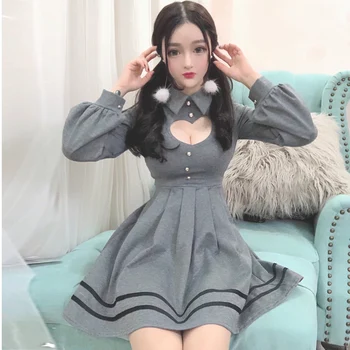 Foråret Koreanske Sexet Plisserede Rød Kjole 2018 Kvinder, Søde Søde Hule Hjerte Slanke Damer En Linje Party Kjoler Kawaii Mini-Shirt Kjole
