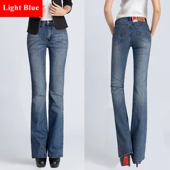 Foråret Slim Fit Plus Size Flare Jeans med Høj Talje, Stretch Tynde Jean Vintage Klokke-Bund Bukser Denim Bukser Xxl-4Xl Xs-5Xl 6Xl