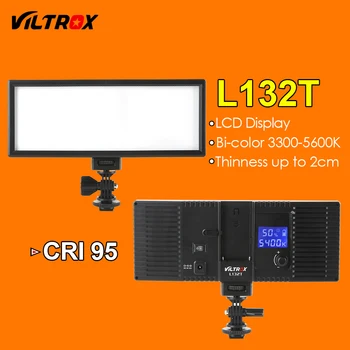 Foto Studio sæt 2x Viltrox L132T Bi-Color Dæmpbar LED Video Light + 2x Lys Stå +2x AC-Adapter til DSLR-Kamera Foto