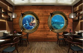 Foto tapet 3D stereo pirat undersøiske verden tapet restaurant tapet børn rummet tapet vægmaleri