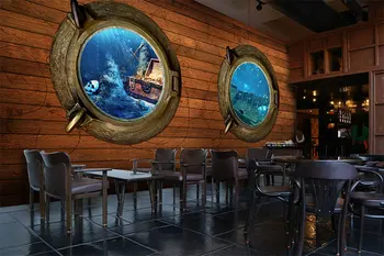 Foto tapet 3D stereo pirat undersøiske verden tapet restaurant tapet børn rummet tapet vægmaleri