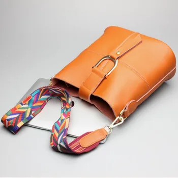 FoxTail & Lily Spand Tasker Håndtasker Til Kvinder I Ægte Læder Mode Farverig Rem Skulder Taske Damer Messenger Tasker Af Høj Kvalitet