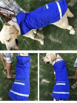 FP24 Stor Hund Regnjakke Vandtæt Hætte Regn Jakke Reflekterende Tøj Tøj til Golden Retriever Labrador-3XL-5XL