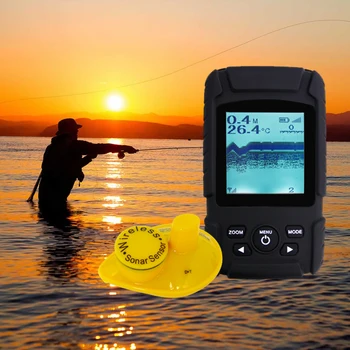 FR-718Li-W HELDIG Genopladelige Trådløse fishfinder Vandtæt Ekkolod Skærmen Ekkolod Sensor Fisk Dybde Alarm