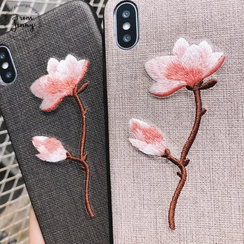 Fra Jenny 2018 SS Stilfulde Broderi, Blomst Rose Strap cover Til iPhone 7 7plus 6splus 6 6s 6plus 8 8plus X Gratis Fragt
