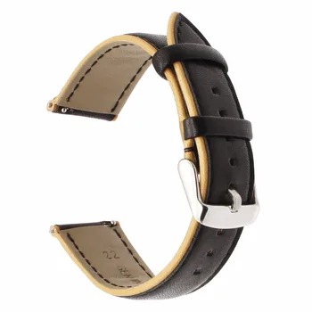 Frankrig i Ægte Læder Urrem Dobbelt Farve for Huawei Se 2 Klassiske Ticwatch 1 46mm Amazfit Quick Release Band Håndledsrem