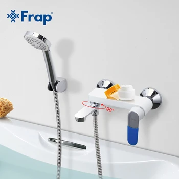 FRAP 1 sæt Top Kvalitet badeværelse armatur vandfald toilettet badekar bruser vandhaner skal du trykke på indstil badekar regn brusebad hane mixer F3234