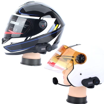 FreedConn motorcykel hjelm, bluetooth-samtaleanlæg trådløse headset BT interphone LCD-Skærmen FM-Radio til 3 Ryttere-800 METER