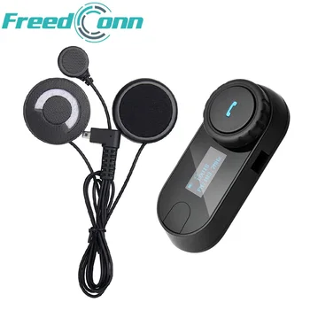 FreedConn TCOM-SC BT Interphone Bluetooth Motorcykel Hjelm Intercom Headset LCD-Skærmen FM-Radio,Blød Mikrofon til CloseHelmet