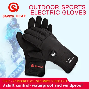 Frelseren batteri opvarmet handske til udendørs sport, cykling, ridning racercykel vandtæt, vindtæt holde varmen 3levels kontrol SHGS20B ny