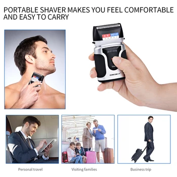 Frem-og tilbagegående Dobbelt Klinge Elektrisk Shaver Vaskbar Genopladelige Barberblade til Mænd intimbarbering maskine med en bakkenbarter trimning blade36