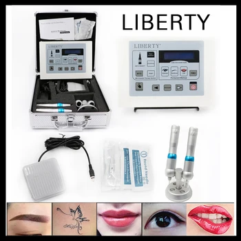 Frihed dermographe maquillage Permanent Makeup maskine Digital Tatovering Maskine med fodpedal tattoo kit tatovering nål, pen