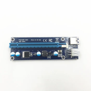 FUERAN 6stk 006C USB 3.0 PCI-E Express 1X 4x 8x 16x Extender Riser-adapterkort SATA-15 bens han til 6pin strømkabel