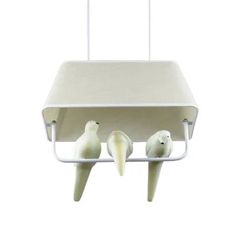 Fugle vedhæng lys vintage lampe harpiks fugl stof lampeskærm til køkken belysning spisestue retro loft pendel