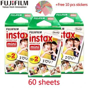 Fujifilm instax mini-film 60 ark hvid Kant 3 Tommer bred film for Instant Kamera mini 8 9 7 25 50 90 Fotopapir+Gave