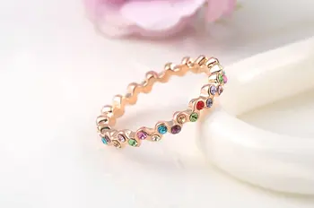 Fuld af små farverige østrigske krystal ringe, for kvinder cocktail party mode smykker tilbehør til piger bijoux CC514