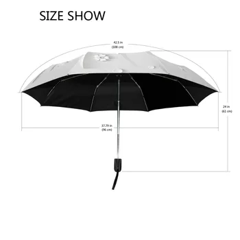 Fuld Automatisk 3D Blomster Guarda Chuva Hvide Kinesiske Parasol 3 Folde Paraply Regn Kvinder Anti UV Udendørs Rejse Sombrinha