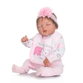 Fuld Silikone Bebe Genfødt Sovende Baby Pige Håndlavet Naturtro Full Body Fashion Silikone Baby Doll Fødselsdag Gave