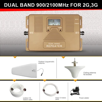 Fuld Smart !DUAL BAND 900/2100mhz hastighed 2g 3g signal booster signalet mobiltelefon repeater forstærker med LCD-display kit