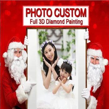Fuld square/runde bor 5D diamant broderi foto brugerdefineret, Skal du personligt billede til diamond maleri til Jul indretning