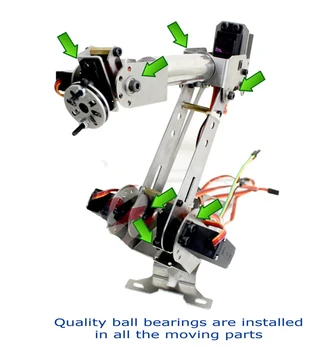 Fuldt Samlet 6-Aksen Mekanisk Robot-Arm Klemme for Arduino, Hindbær mor Dhl gratis forsendelse i nogle områder