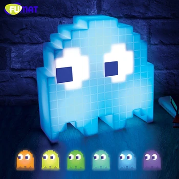 FUMAT Tegnefilm USB-Pac-man Spil, Tema Farve Night Light-LED ' Ghost Lys Soveværelse børneværelse feriebolig Dekoration Night Lights