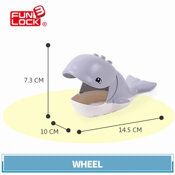 Funlock Duplo byggesten 2stk Ocean Dyr Set med Hjul,Penguine Kreativt Legetøj for Børn