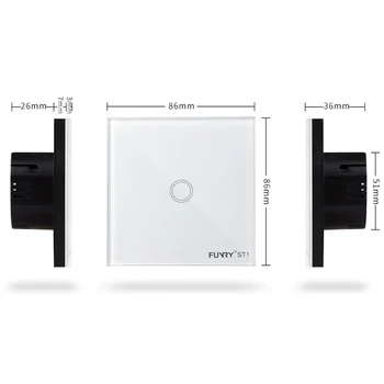 Funry 1 2 3 Bande EU ' s Remote Switch Wifi Kontrol Trådløse Fjernbetjening Wall Light Touch Skifte Arbejde Med Broadlink / Geeklink Smart Home