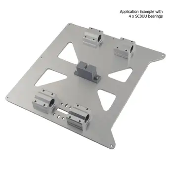 Funssor Aluminium Y Transport Anodiseret Plade Opgradere V2 for Prusa i3 RepRap 3D-Printer Hurtigt Skib