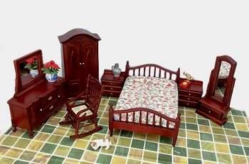 G06-X603 børn baby gave Toy 1:12 Dukkehus mini Miniature Møbler rement i Europæisk stil, soveværelse sæt luksus stye