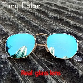 G15 glas linse Retro metal sekskantet runde solbriller mænd kvinder ray sol briller 3548 Vintage Briller Oculos De Sol UVB-Stråler