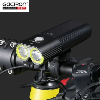 Gaciron V9D Cykel Forlygte Dual Chips Super Lyse Cykel L2 LED-Lampe Foran Lampen 1600Lumens Interne Batteri USB-Opladning