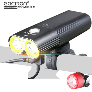GACIRON V9D Cykling Front lys Cykel CREE LED L2 USB-Genopladelige Cykel lys med W05 baglygten Baglygten
