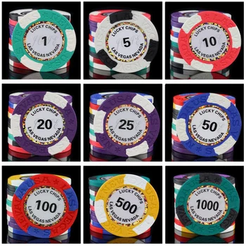Gambling Chips Sæt Luckly Chips Casino Spille Poker Chip Brugerdefinerede Texas Poker Spil Golden Uden Ring Poker Chips 25pcs/Masse