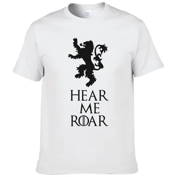 Game of Thrones Mænd T-Shirts Høre Mig Brøl Huset Lannister Trykte Shirts sommeren afslappet bomuld af høj kvalitet t-shirt #256