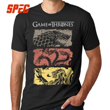 Game Of Thrones Vintage t-Shirts Mænd T-Shirt TV-Serie House Stark Targaryen Bomuld T-Shirt Lannister Mænd Familien Plus Størrelse 5XL