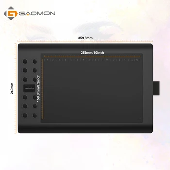 GAOMON M106K 12Express Nøgler Pen Tablet Digital tavle med Pen Indehaveren